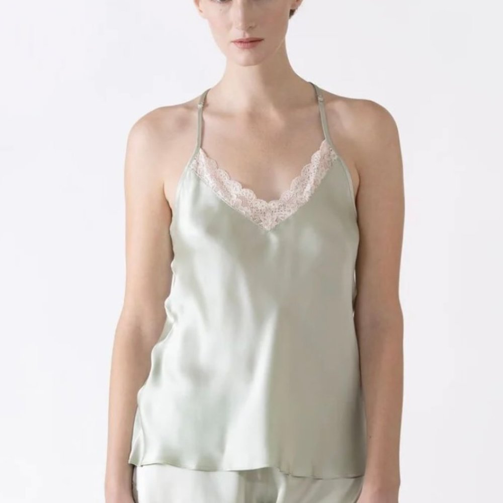 NK Imode Gardenia T-Back Lace Silk Camisole